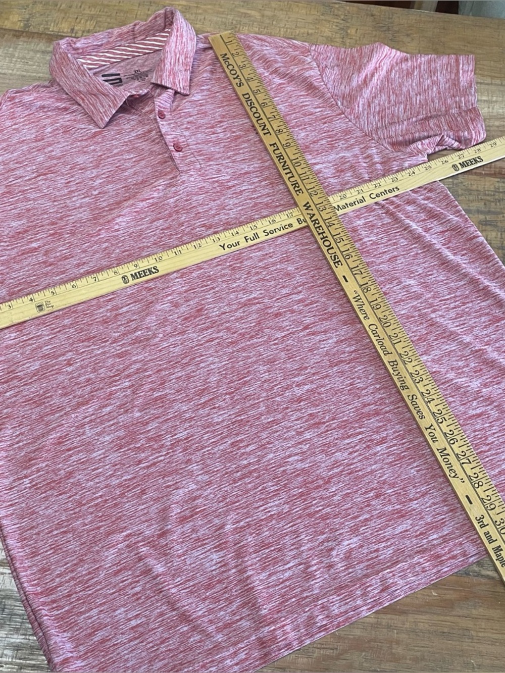 Lot of 2 Three Sixty Six men’s 2XL polo shirt red cream - Picture 5 of 10
